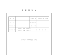 경력증명서 경력증명서